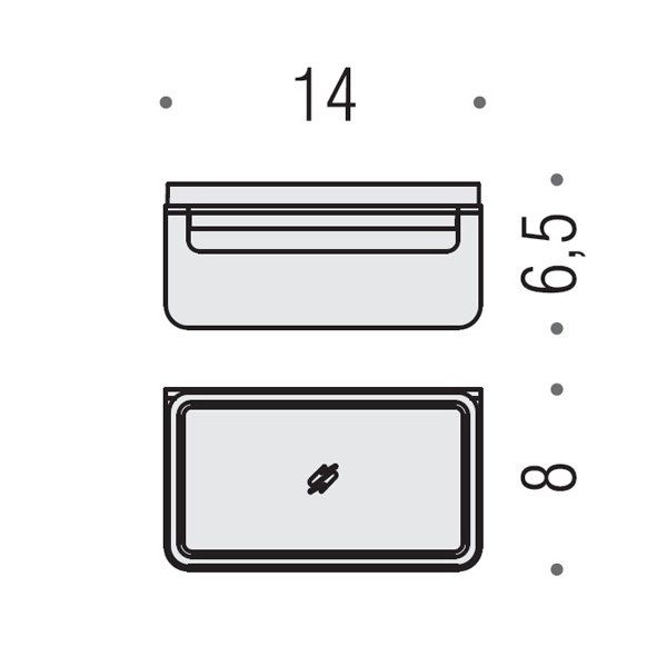 Colombo Over Мыльница подвесная, цвет: матовая сталь/матовое стекло Colombo Over Мыльница подвесная, цвет: матовая сталь/матовое стекло
