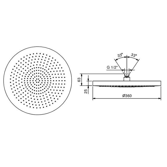 Fantini Venezia Верхний душ, D360мм, нерж. сталь, цвет: хром