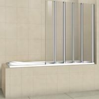 Шторка на ванну Cezares Pratico V-5 120x140 профиль Хром стекло прозрачное