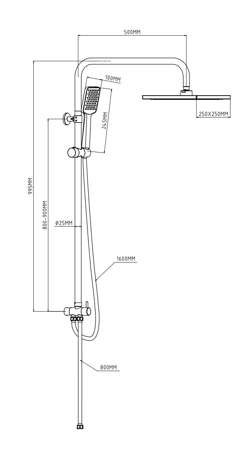 Душевая система, артикул: ST950SQ NEW, ESKO, артикул ST950SQ