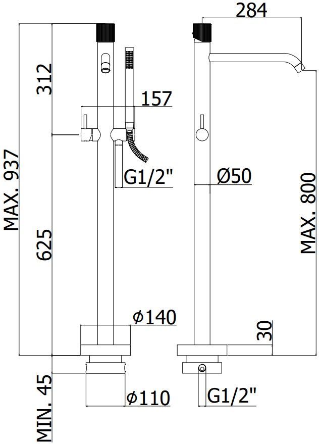 Смеситель для ванны с душем Paffoni Jo JO032CR
