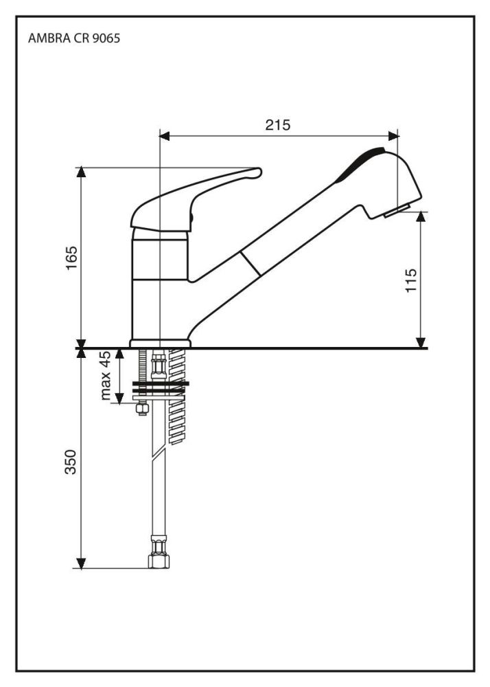 Emmevi Ambra, смеситель с вытяжным изливом для кухни, цвет хром, артикул 9065/CR