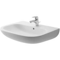 Раковина, Duravit, D-Code, ширина, мм-650, глубина, мм-500, высота, мм-180, отверстия для смесителя-1, перелив-есть, тип перелива-открытый, материал-керамика, цвет-белый, глазуровка-снизу