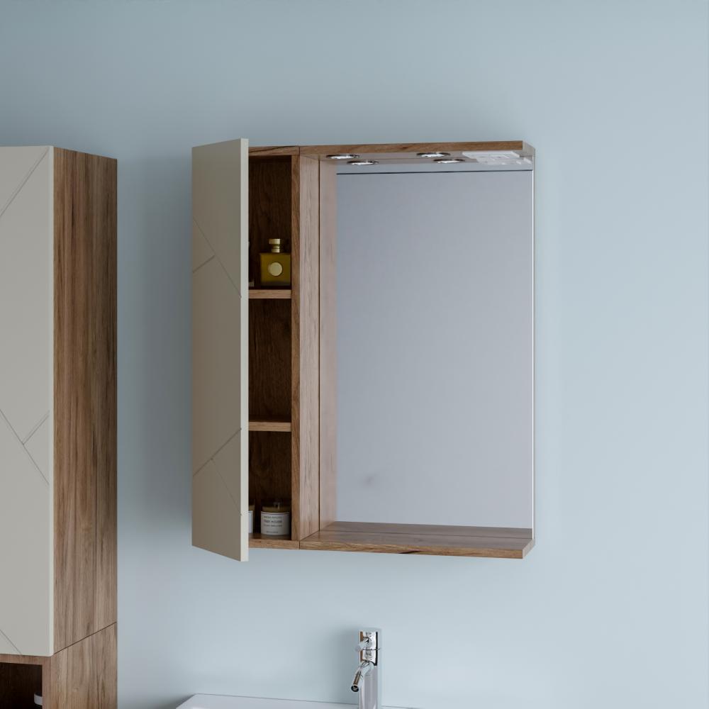 Шкаф навесной с дверью Бриклаер КРИСТАЛЛ 20 см, латте