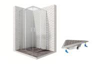 Душевой уголок Ambassador Kingston 14011102-ST16, квадратный, угловой трап, 90х90