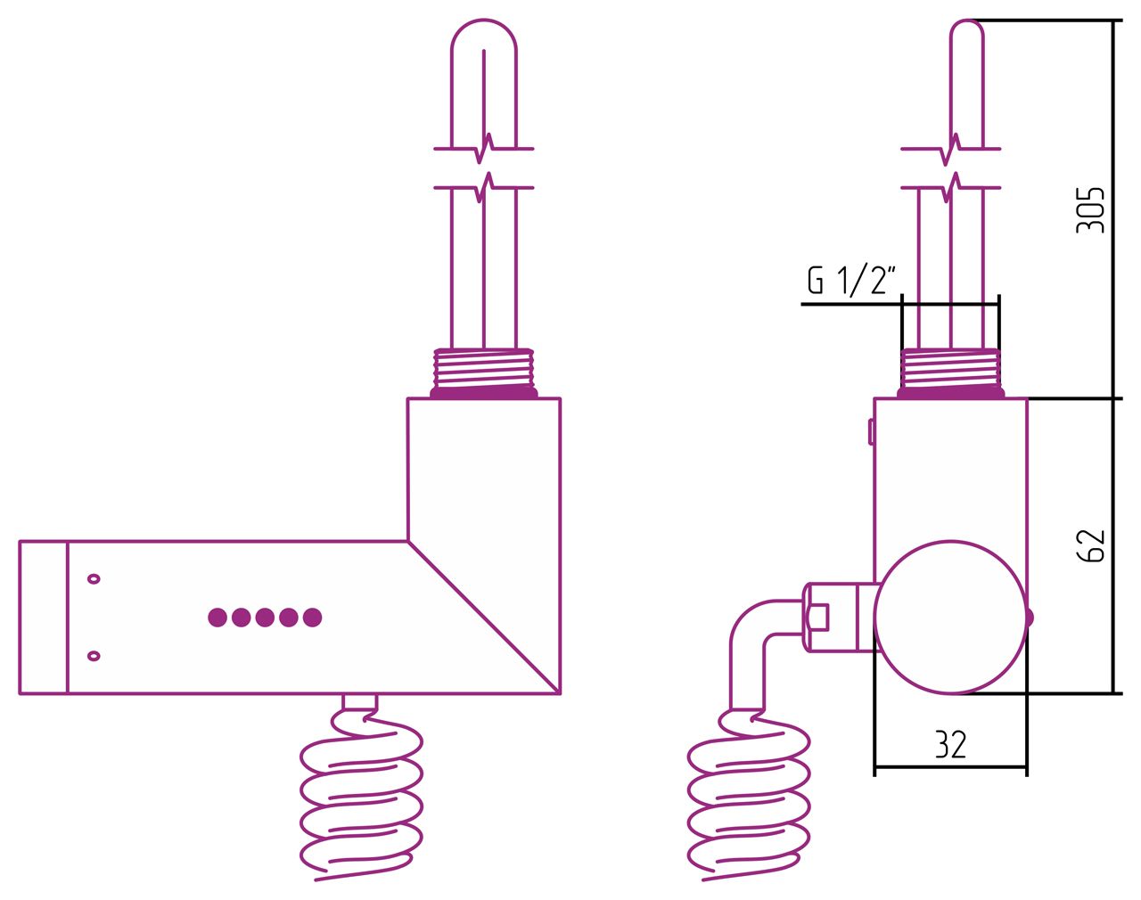 Модуль электрический многофункциональный "МЭМ правый СУНЕРЖА" (Матовый БЕЛЫЙ)