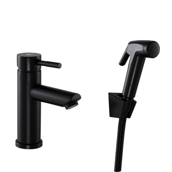Смеситель для раковины с гигиеническим душем FASHUN A58101A-7, черный