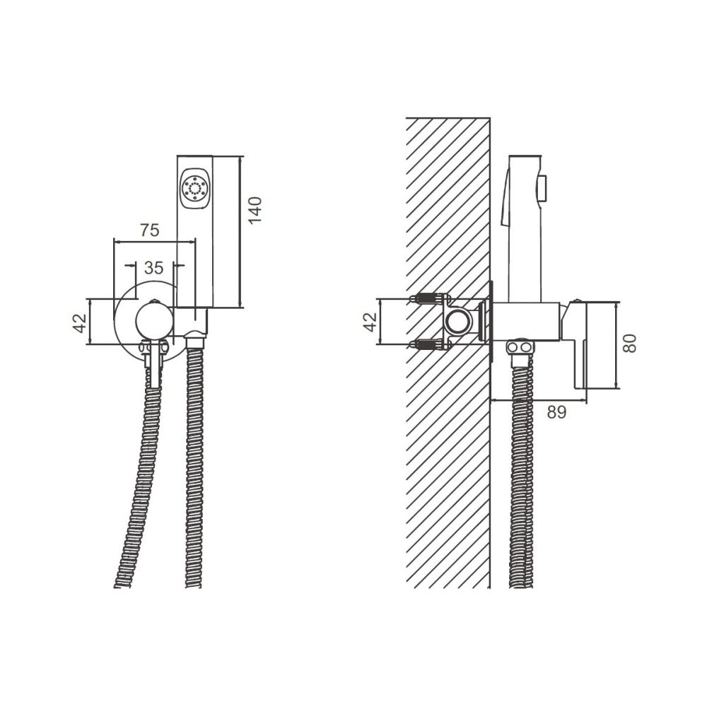 Гигиенический душ со смесителем BELZ B55804-7, черный
