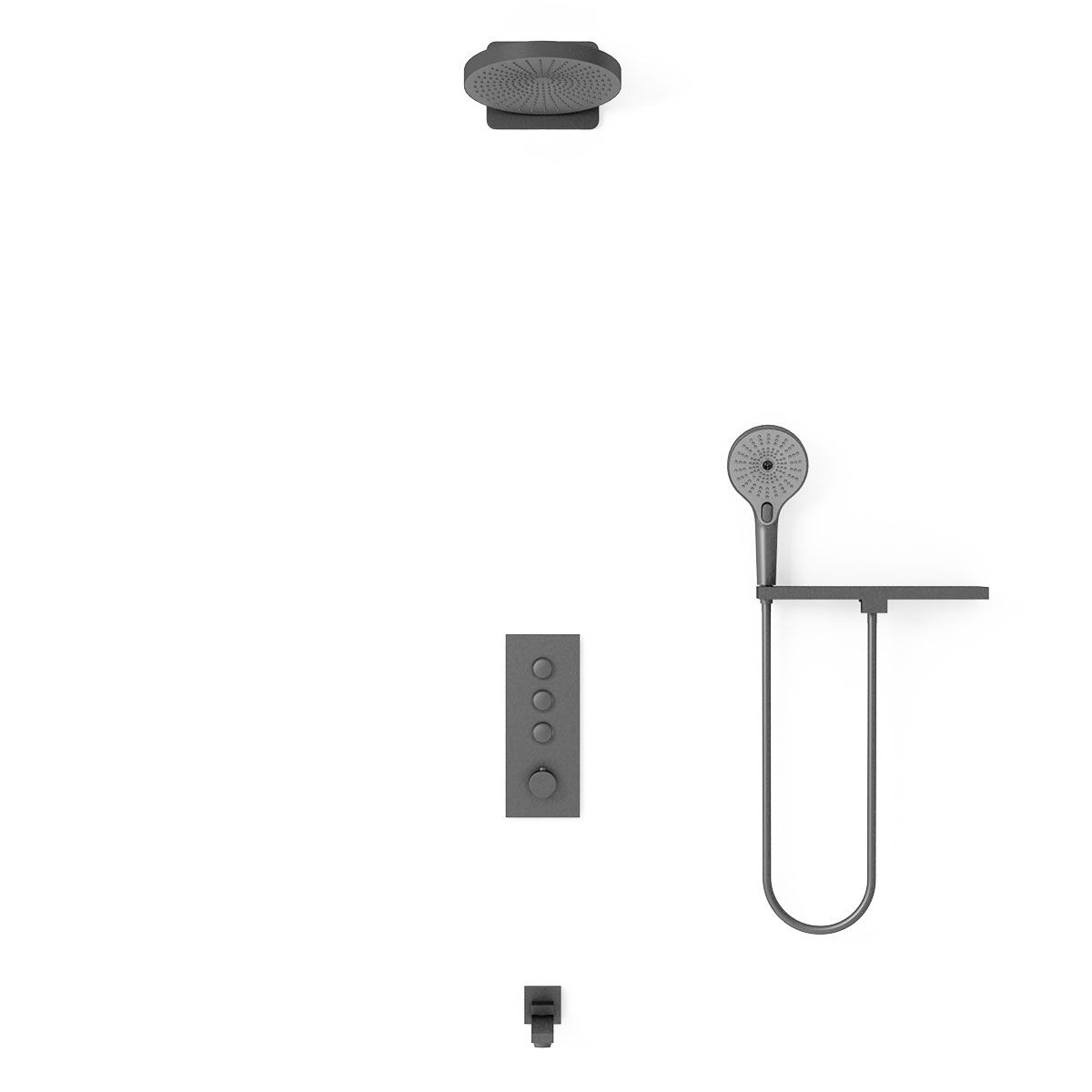 Душевой комплект Inspire VSFW-433TI1RGM встраиваемый, вороненая сталь