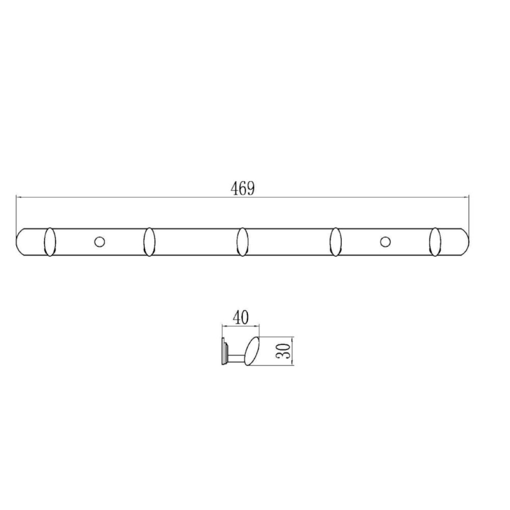 Планка с крючками Savol S-003255, хром