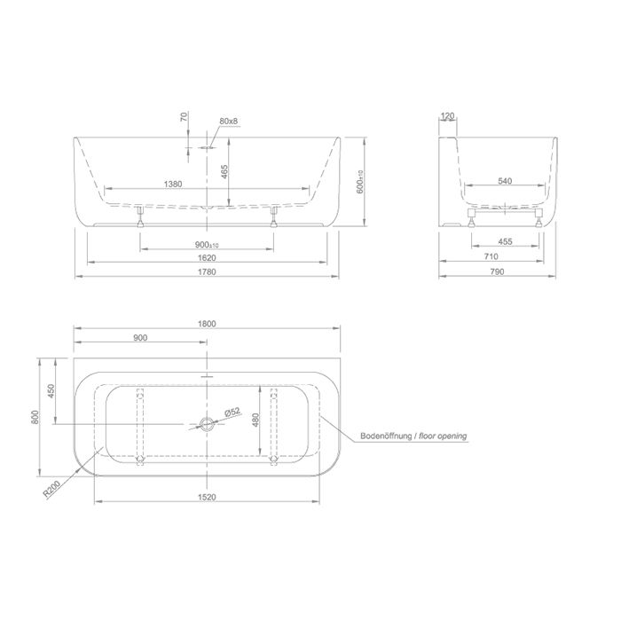 KNIEF Слив перелив с системой Click-Clack, с гибким шлангом и горизонтальным отводом, цвет хром (смонтирован на ванне)