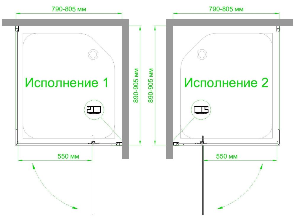 Душевой уголок Royal Bath  RB  HPVD-C-BL 80х90х200 (матовое), артикул RB9080HPVD-C-BL