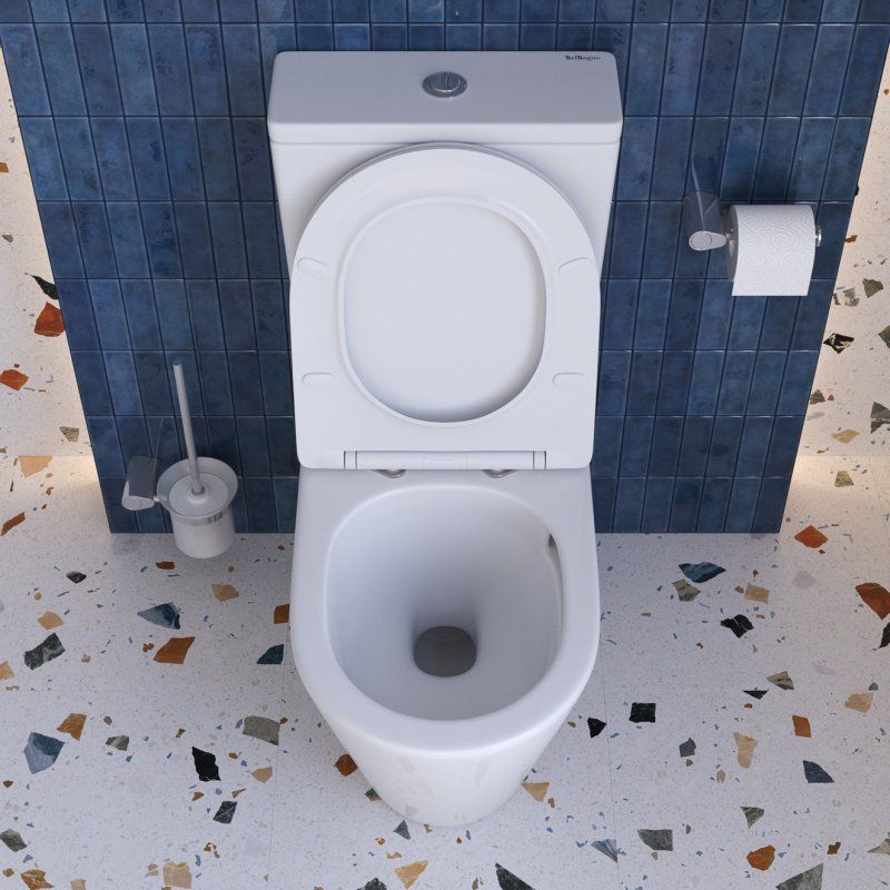 FLAY-TOR Чаша унитаза безободкового со смывом "Торнадо" с сиденьем дюропласт soft close, P-trap,  BB2149CP-TOR/SC, артикул BB2149CP-TOR/SC