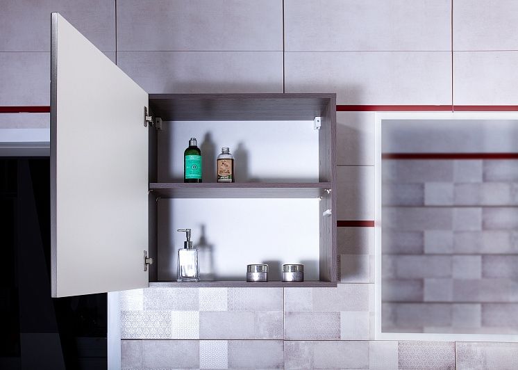 Подвесной шкаф Бриклаер Кристалл 60-1 подвесной Ясень Анкор темный