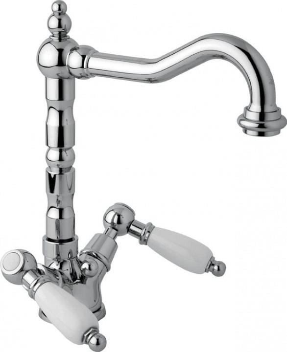 Смеситель Для Раковины CEZARES First Хром (ручки Белые) Opadiris