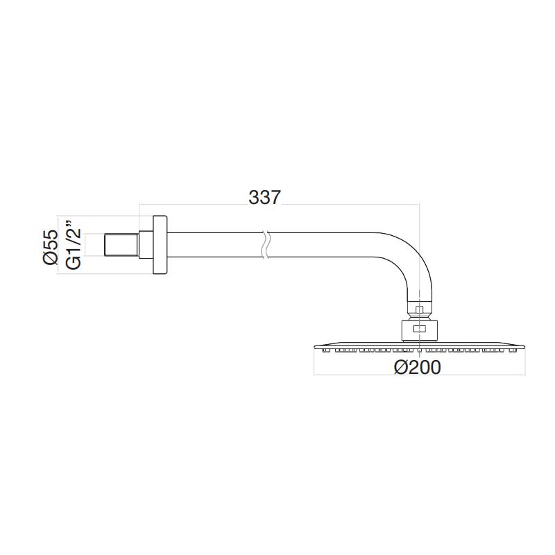 Верхний душ ультратонкий с кронштейном Fiore 30VG8630, нефритовый зеленый