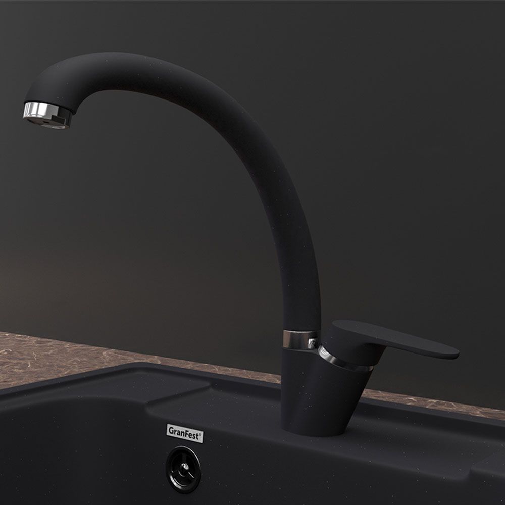 Смеситель для кухни GranFest Z-3323, черный