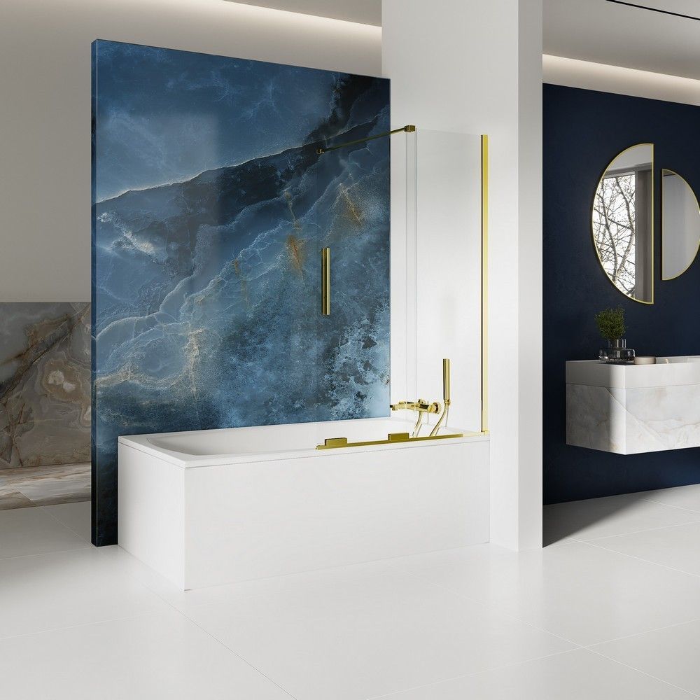 Шторка для ванны NEW TRENDY SMART LIGHT GOLD 100 см EXK-4304 (светлое золото)