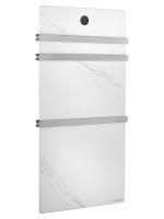 Полотенцесушитель электрический с греющей плитой Белый мрамор WONZON & WOGHAND, Брашированный никель (WW-A503-BR)