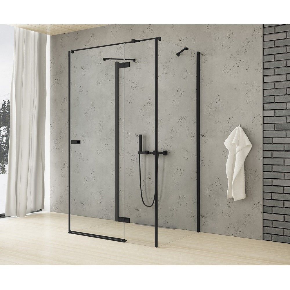 Душевое ограждение NEW TRENDY REFLEXA BLACK L 90x70x200 EXK-1355 (черный)