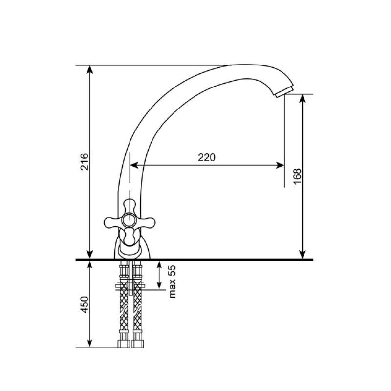 Смеситель для кухни Ulgran U-013-341, ультра-белый