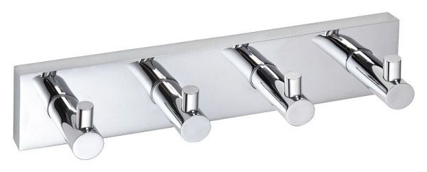 Вешалка-планка Beta с 4-мя крючками 250x55x50мм, хром