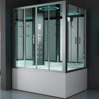 Душевой бокс SSWW BU616 L 170x120 с баней профиль Голубой сапфир матовый задняя стенка зеркальная