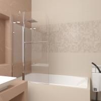 Шторка на ванну Veconi Palau PL-81, 900x1500, хром, стекло прозрачное