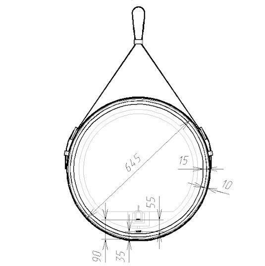 Зеркало VIANT "Лофт" 65х65 LED подсветка (VLOFT65-ZLED), артикул VLOFT65-ZLED