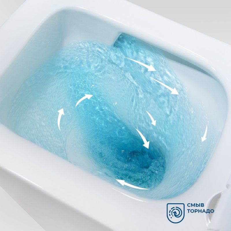 DUE-TOR Унитаз подвесной, безободковый, с системой смыва "Торнадо", с сиденьем soft close, BB5171CH-TOR/SC, артикул BB5171CH-TOR/SC