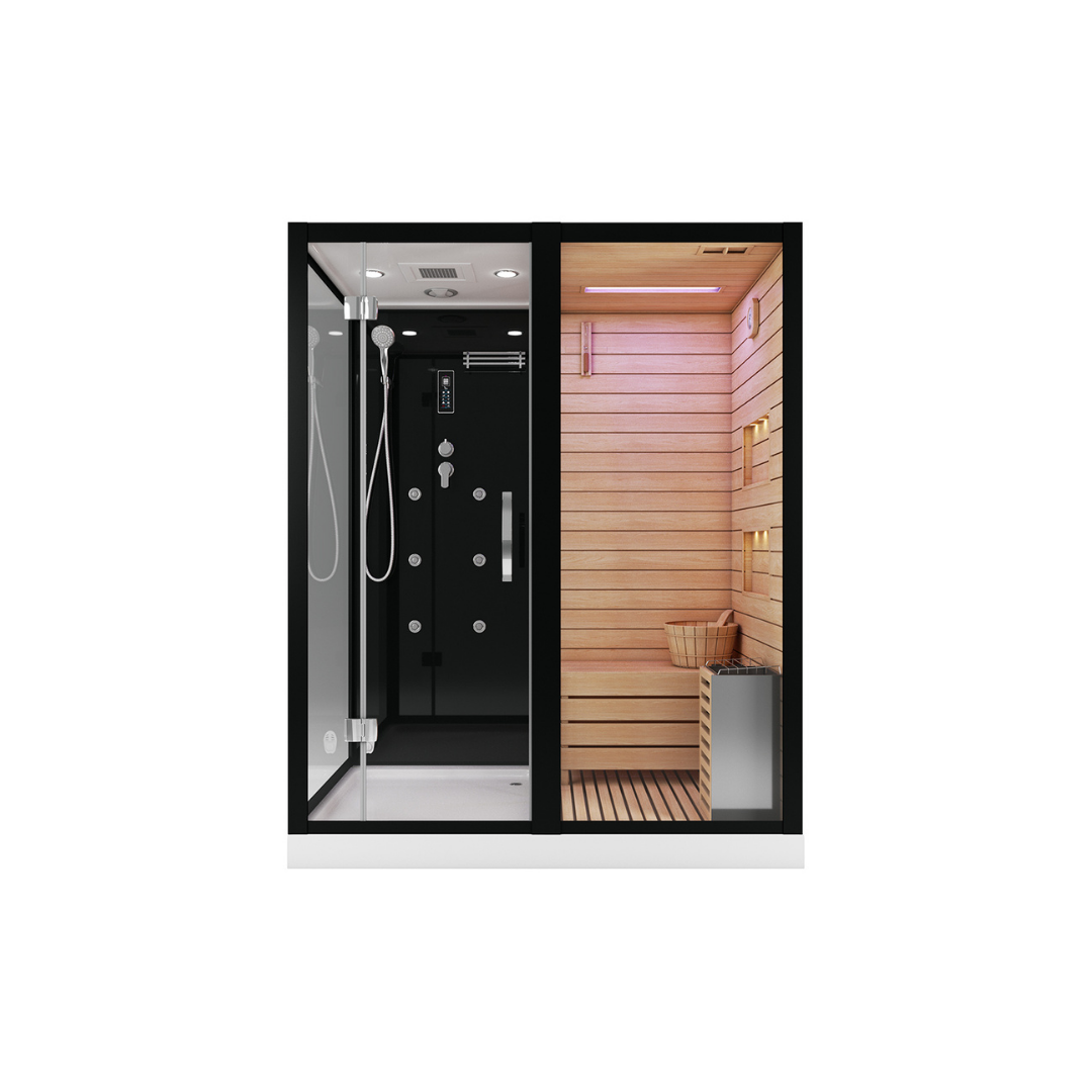 Сауна ALBANO Nero-R комбинированная 2в1 Cerutti SPA Black 1800x1100x2230 Сауна ALBANO Nero-R комбинированная 2в1 Cerutti SPA Black 1800x1100x2230