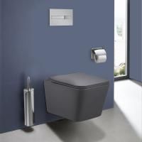 Унитаз подвесной Q-Line VT1-12MA безободковый, цвет антрацит мат., ультратонкое soft close сиденье