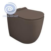 SIMAS Vignoni унитаз напольный приставной безободковый &quot;Rimless&quot; 56*36,5см, слив универсальный, смыв Tornado, цвет:  moka  matt