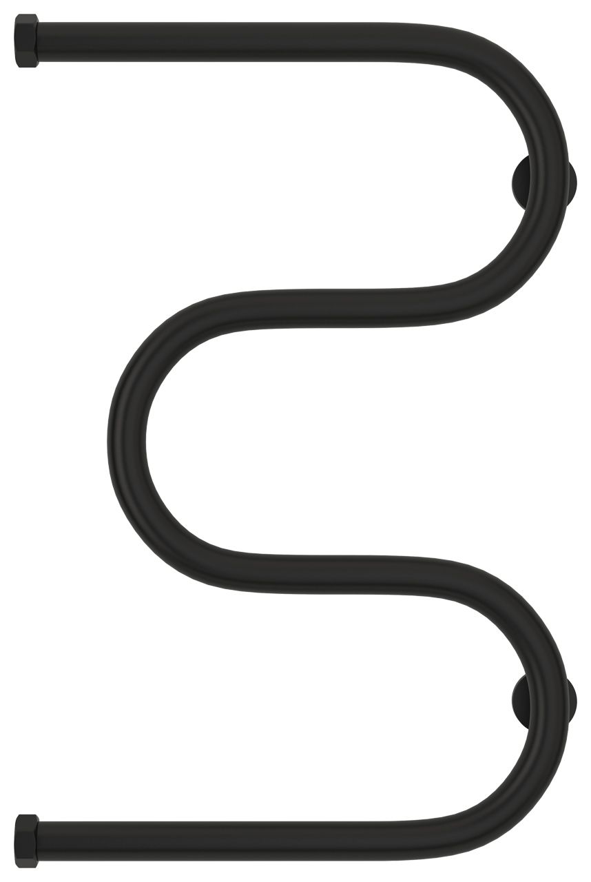 Полотенцесушитель водяной "М-обр.+" 600х400 Н. Г. 1" (Матовый Чёрный)