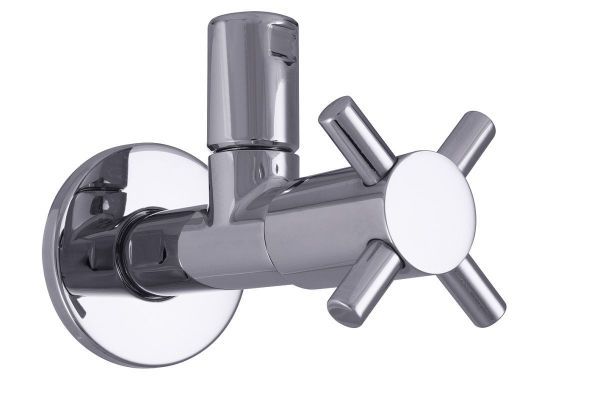 Schlosser Maya, угловой вентиль с компрессионной гайкой, подключение 1/2"х3/8", цвет хром