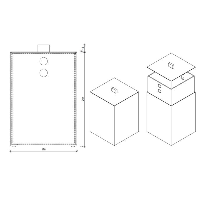 Decor Walther DW 75 Корзина для бумаги 17x17x26см, с крышкой, цвет: золото ЗАКАЗ ПО ЗАПРОСУ, артикул 0614120