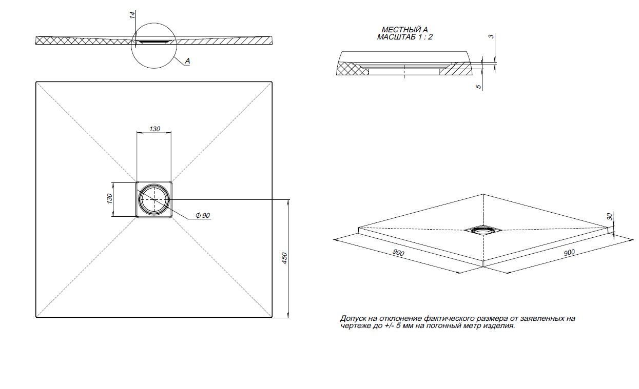 Душевой поддон Allen Brau Priority 90x90 8.31002-CGM олива
