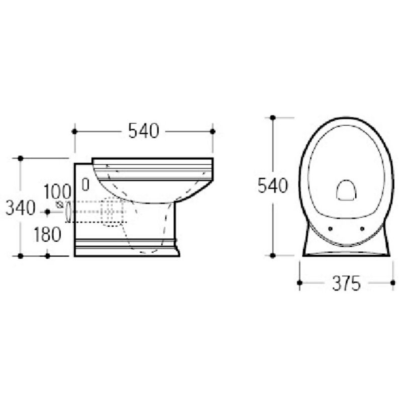 Унитаз Boheme Puro 954-CH подвесной Белый с узором Хром без сиденья