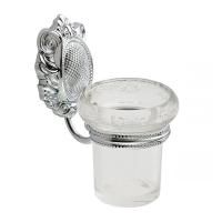 CLEOPATRA Стакан настенный, стекло прозрачное с матовым декором/хром