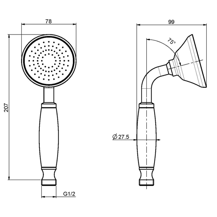 FIMA|Carlo Frattini Wellness Ручной душ из латуни, цвет бронза FIMA|Carlo Frattini Wellness Ручной душ из латуни, цвет бронза