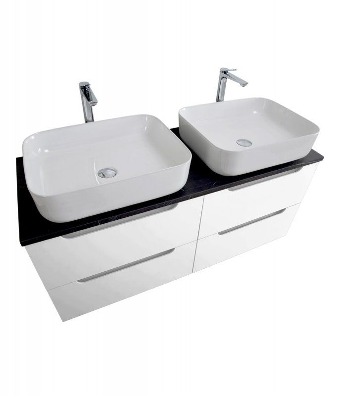 ETNA База под раковину подвесная с четырьмя выкатными ящиками для раковины с двумя чашами, Голубой Матовый, 1200x455x500, ETNA-1200-4C-SO-2-AO, артикул ETNA-1200-4C-SO-2-AO