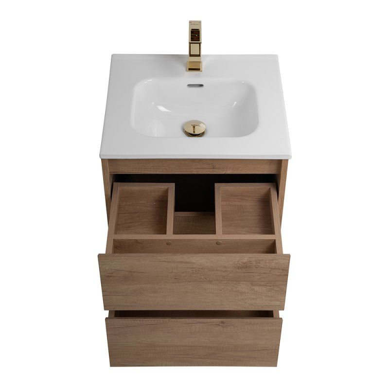 KRAFT База под раковину подвесная с двумя выкатными ящиками, Rovere Nebrasca Nature, 500x460x500, KRAFT-500-2C-SO-RNN, артикул KRAFT-500-2C-SO-RNN