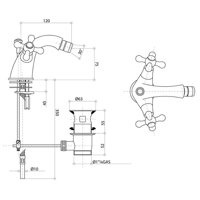 Bongio Axel Смеситель для биде, цвет хром