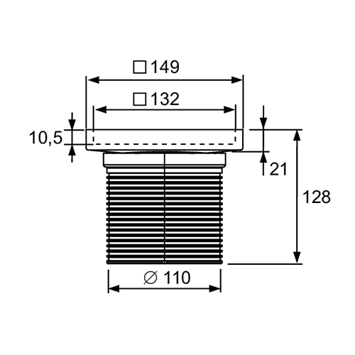 Основа для плитки 150 х 150 мм с рамкой, с монтажным элементом Основа для плитки 150 х 150 мм с рамкой, с монтажным элементом
