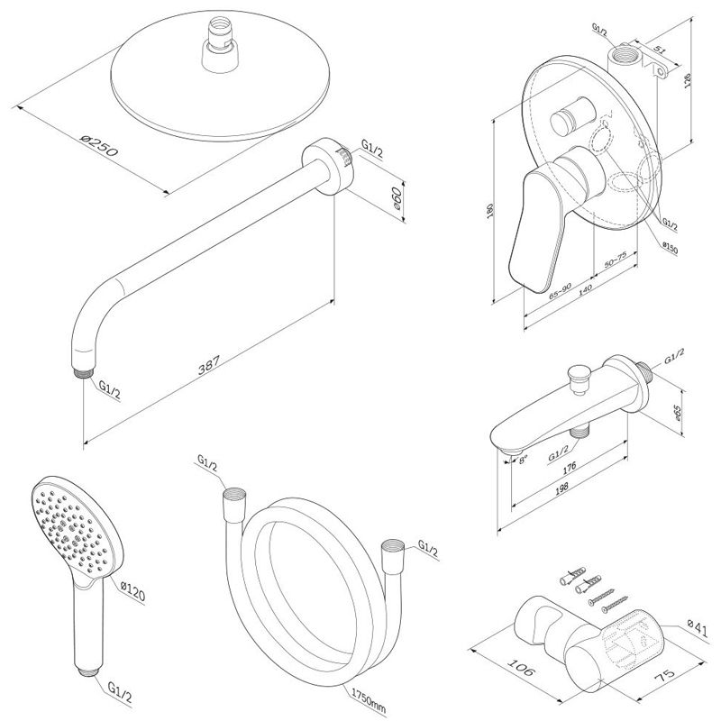 Душевая система AM.PM X-Joy FB85A10010 Хром Душевая система AM.PM X-Joy FB85A10010 Хром