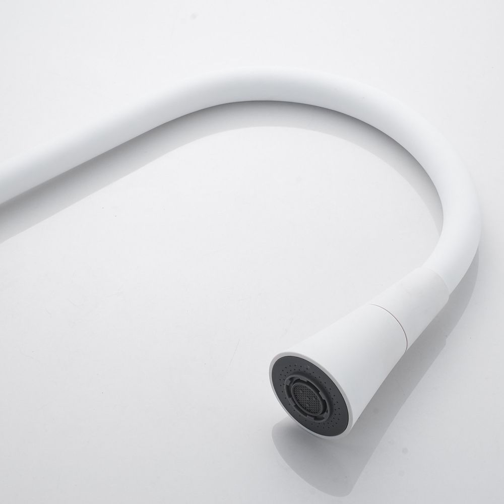 Смеситель для кухни с гибким изливом Shevanik S543C-1, белый