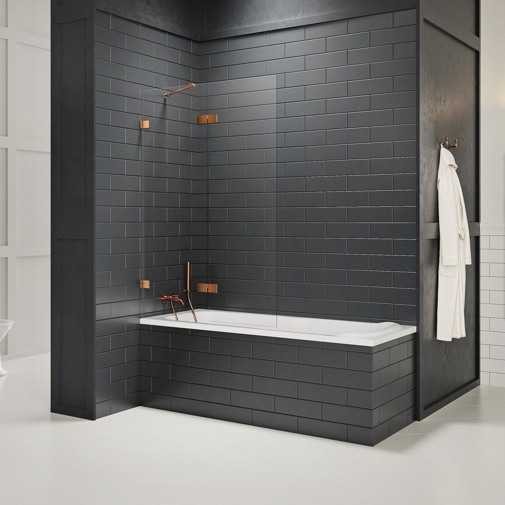 Шторка для ванны NEW TRENDY AVEXA COPPER BRUSHED 120 см EXK-3812 L (брашированная медь)