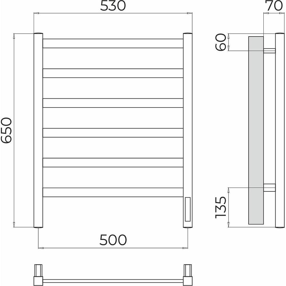 Полотенцесушитель электрический Terminus Ното П6 50х65, артикул 4670078544520