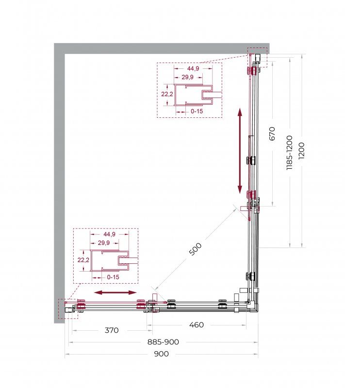 MARINO-2-AH-2-120/90-C-GM Душевой уголок, артикул MARINO-2-AH-2-120/90-C-GM