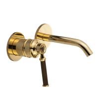ERMITAGE MINI Смеситель для раковины моноком. скрытого монтажа, орех/золото